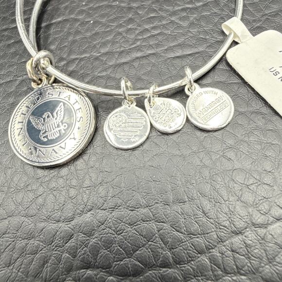 Alex and Ani‎ Bracelet US Navy Stainless Steel Bangle Adjustable 6.5 - 7.5 in - Picture 2 of 8